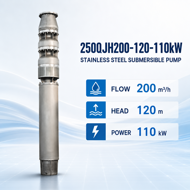 Unterwasserpumpe aus Edelstahl 110 kW Hochkopf-Tiefenbohrpumpe zur Wasserübertragung