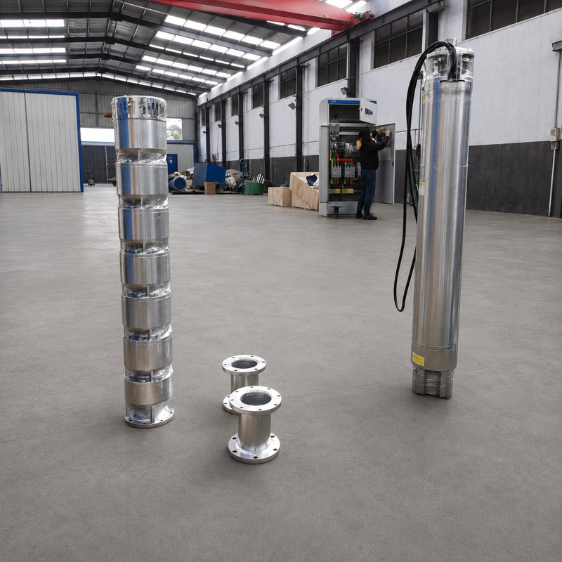 200QJH150-150-110kW Edelstahl-Tiefbrunnenpumpe Hoher Durchfluss, hohe Förderhöhe für Tiefbrunnen und technische Wassersysteme